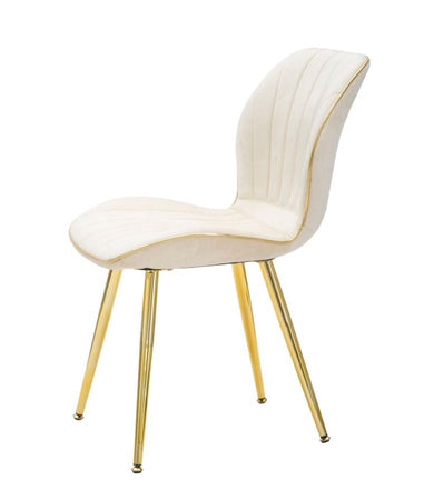 Sedia "Paris" in velluto con gambe in metallo color oro per interni