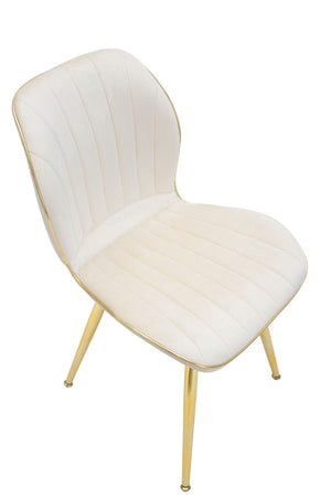 Sedia "Paris" in velluto con gambe in metallo color oro per interni