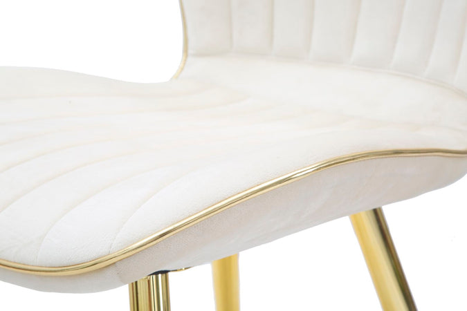 Sedia "Paris" in velluto con gambe in metallo color oro per interni