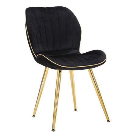 Sedia "Paris" in velluto con gambe in metallo color oro per interni