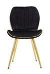 Sedia Paris in velluto con gambe in metallo color oro per interni