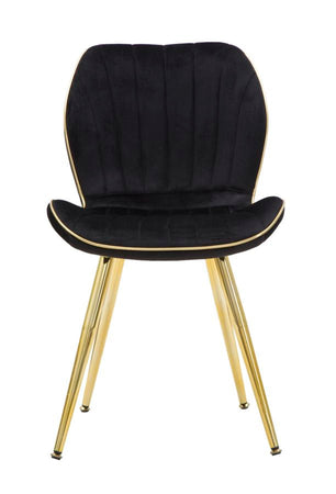 Sedia "Paris" in velluto con gambe in metallo color oro per interni