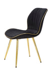 Sedia Paris in velluto con gambe in metallo color oro per interni