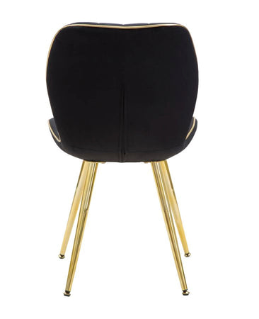 Sedia "Paris" in velluto con gambe in metallo color oro per interni