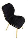 Sedia Paris in velluto con gambe in metallo color oro per interni