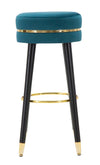 Sgabello da bar Paris in poliestere gambe in legno colore nero per interni