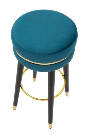 Sgabello da bar "Paris" in poliestere gambe in legno colore nero per interni