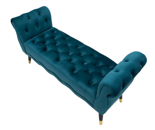 Panchetta "Paris" in poliestere gambe in legno colore nero per interni