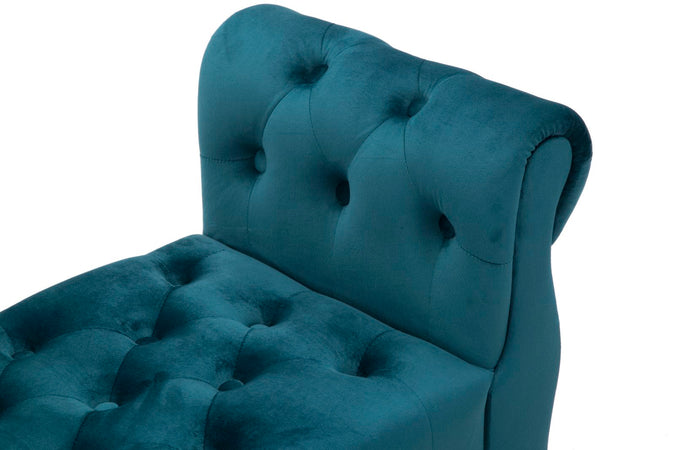 Panchetta "Paris" in poliestere gambe in legno colore nero per interni