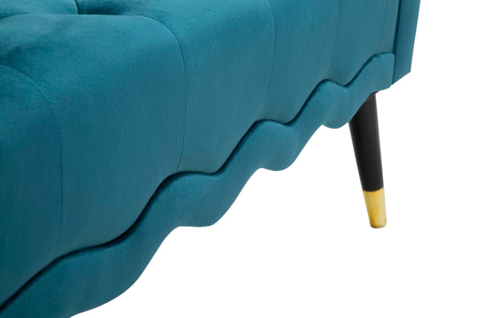 Panchetta "Paris" in poliestere gambe in legno colore nero per interni