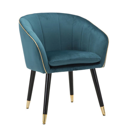 Poltrona "Paris" in poliestere gambe in metallo color nero e oro per interni