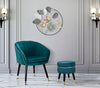 Poltrona Paris in poliestere gambe in metallo color nero e oro per interni