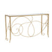 Console Art struttura in metallo color oro e ripiano in vetro per interni