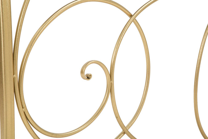 Console "Art" struttura in metallo color oro e ripiano in vetro per interni