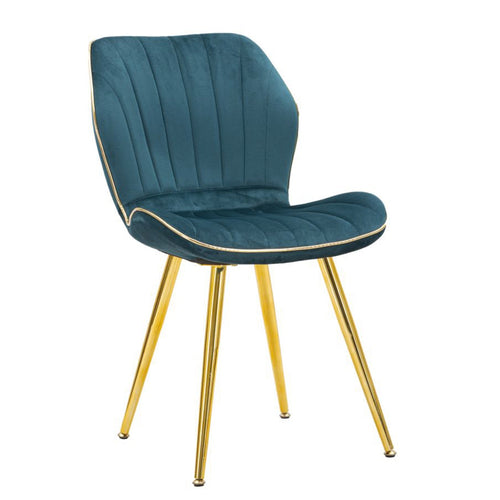 Sedia Paris in velluto con gambe in metallo color oro per interni