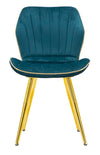 Sedia Paris in velluto con gambe in metallo color oro per interni
