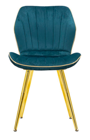 Sedia "Paris" in velluto con gambe in metallo color oro per interni