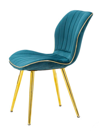 Sedia "Paris" in velluto con gambe in metallo color oro per interni