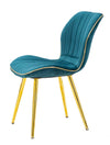 Sedia Paris in velluto con gambe in metallo color oro per interni