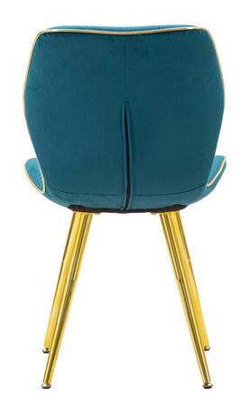Sedia "Paris" in velluto con gambe in metallo color oro per interni