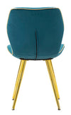 Sedia Paris in velluto con gambe in metallo color oro per interni