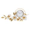 Orologio da parete con fiori e foglie decorative per salotto e cucina