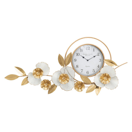 Orologio da parete con fiori e foglie decorative per salotto e cucina
