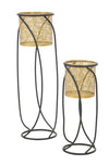 Coppia porta vasi Curvy con supporto in metallo per interni set da 2