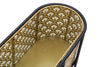 Porta vasi ovale color oro con supporto in metallo per interni