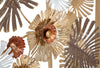 Console struttura in metallo con fiori decorativi ripiano in vetro per interni