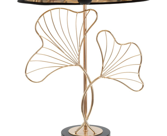 Lampada "Leaves" struttura in metallo color oro e poliestere per interni