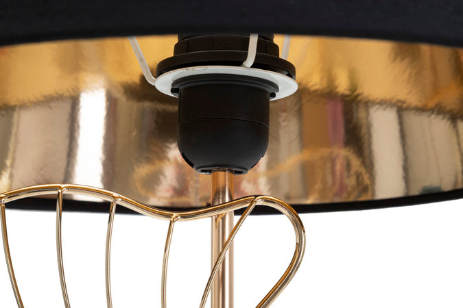 Lampada "Leaves" struttura in metallo color oro e poliestere per interni