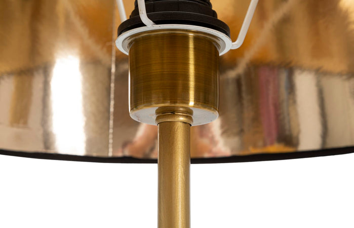 Lampada "Pappagallo" struttura in metallo color oro e poliestere per interni