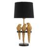 Lampada Pappagallo struttura in metallo color oro e poliestere per interni