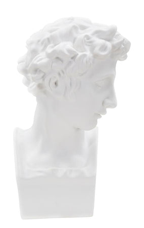 Scultura uomo romano in poliresina colore bianco per decorazioni ambienti