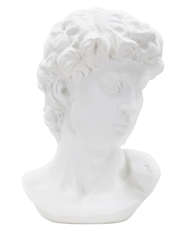 Scultura uomo romano in poliresina colore bianco per decorazioni ambienti