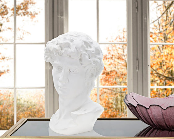 Scultura uomo romano in poliresina colore bianco per decorazioni ambienti