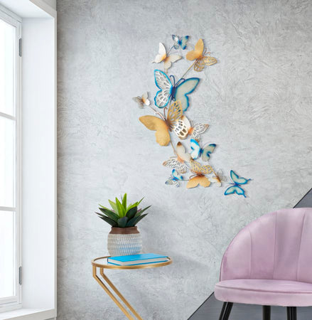 Pannello decorativo farfalle da muro in ferro per decorazioni ambienti