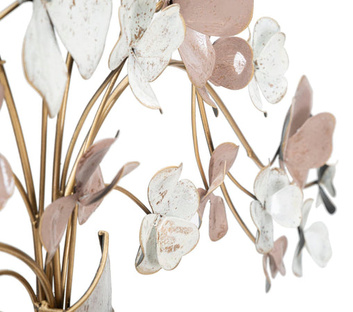 Pannello vaso decorativo con fiori in ferro per decorazioni ambienti