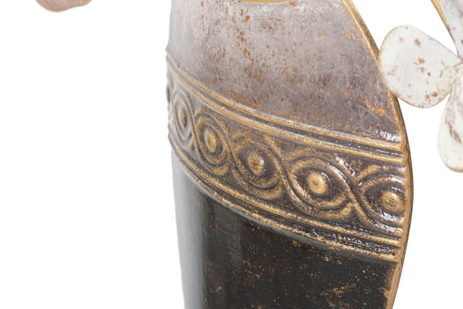 Pannello vaso decorativo con fiori in ferro per decorazioni ambienti