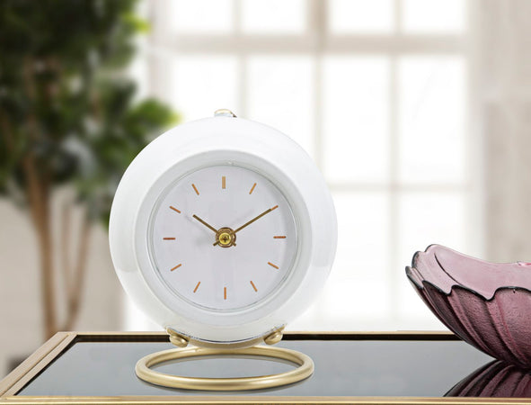 Orologio da tavolo in plastica con base in metallo per arredo