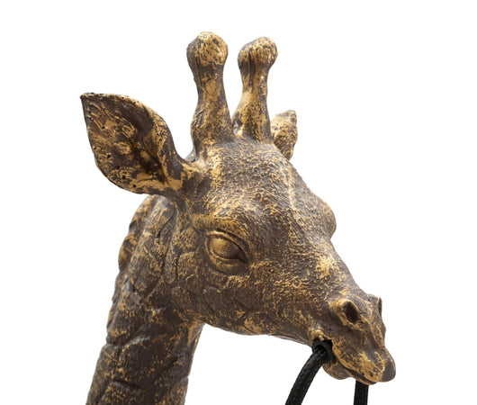 Lampada da tavolo "Giraffa" struttura in poliresina color oro antico per interni