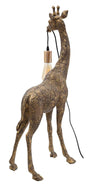 Lampada da tavolo Giraffa struttura in poliresina color oro antico per interni