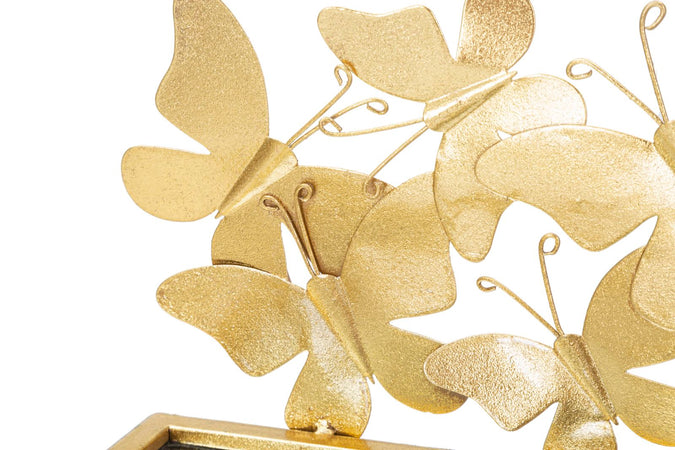 Mensole da parete in metallo con farfalle ripiano in vetro per decorazioni ambienti set da 2