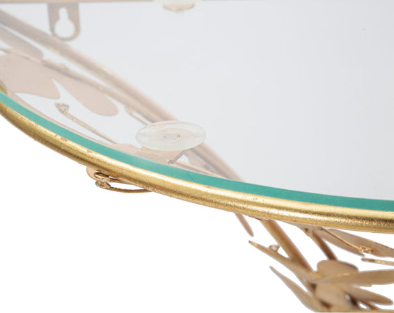 Mensola da muro struttura in metallo e ripiano in vetro per interni