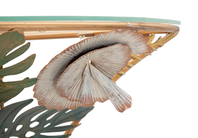 Mensola da muro struttura in metallo e ripiano in vetro per interni