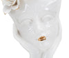 Vaso donna con maschera in porcellana bianca per decorazioni ambienti