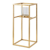 Porta candela con struttura in metallo color oro per interni