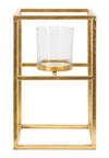 Porta candela con struttura in metallo color oro per interni