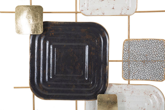 Pannello decorativo con cubi in ferro per decorazioni ambienti